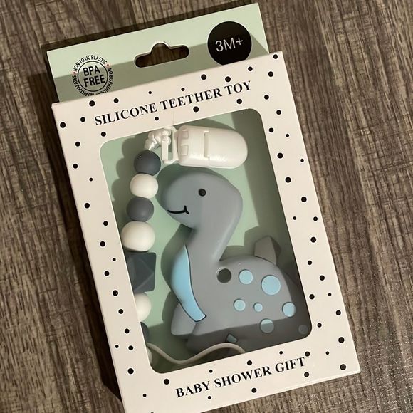 Other - Dinosaur Silicone Teether Toy with Pacifier Clip